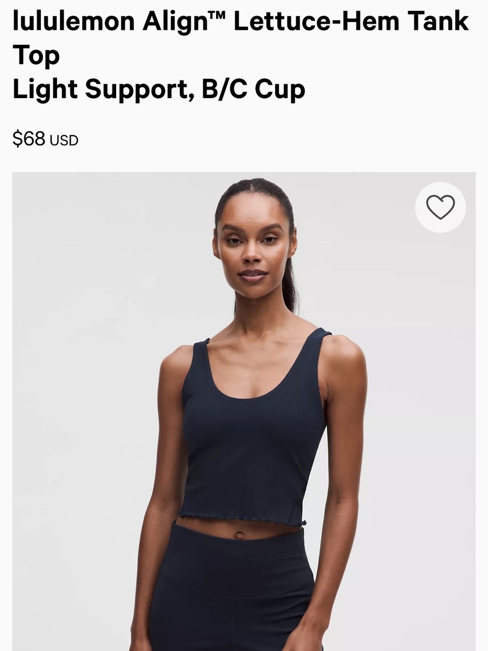 lululemon athletica Align Lettuce-Hem Tank Top —  true navy